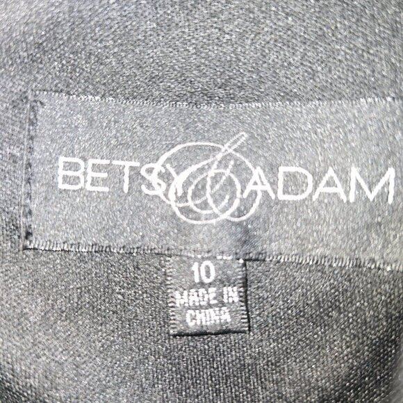 BETSY AND ADAM BLACK SEQUIN PARTY DRESS TANK STYLE WRAP BODICE WOMENS SIZE 10 - Picture 4 of 5